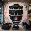 Krovblit mural in an office setting, a large mixed media collage artwork designed to inspire creativity and visual engagement.
